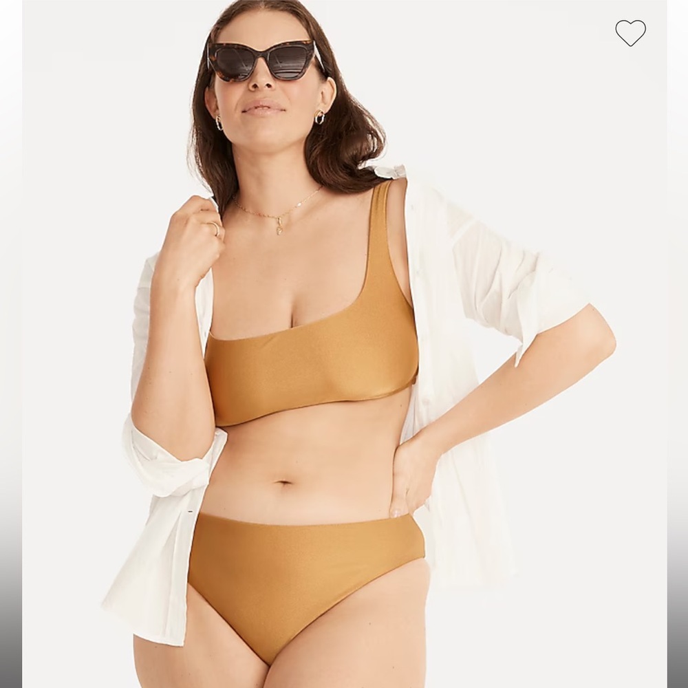 J.Crew Swim - XXS bikini set -Shiny square neck bikini top and high rise bottom